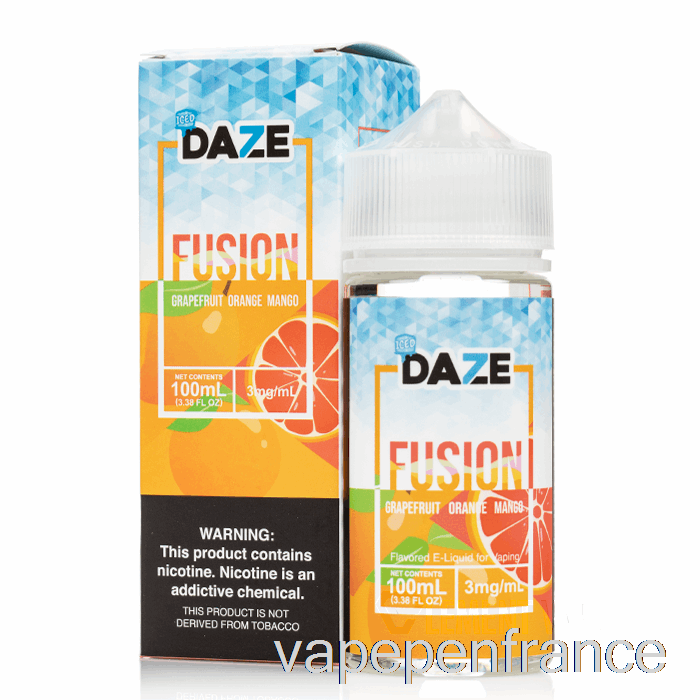 Mangue Orange Pamplemousse Glacé - 7 Daze Fusion - Stylo Vape 100 Ml 0 Mg